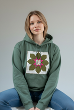 Load image into Gallery viewer, Oopsie Daisy Quilted Hoodie - Green Petals (2XL)