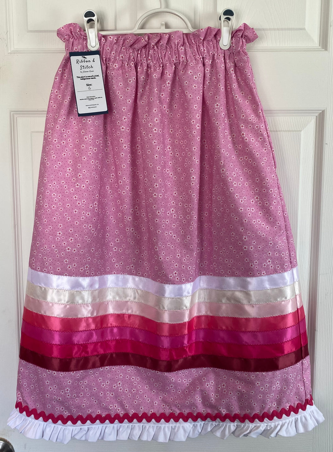 Ribbon Skirt - Pink Blossoms SM